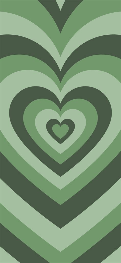 sage green hearts