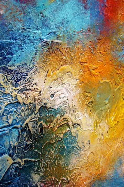 Heavy Textured Painting 3D Art Modern Acrylic Multicolored | Etsy ...