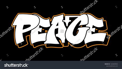 Graffiti Inscription Peace Decorative Lettering Street Stock Vector (Royalty Free) 1423693934 ...