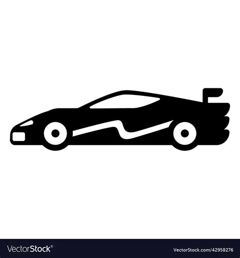 Black race car cut out high quality Royalty Free Vector