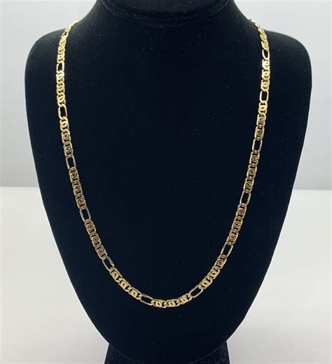 14KT FIGARO CHAIN YELLOW GOLD 24" - Gold & Ice Jewelry