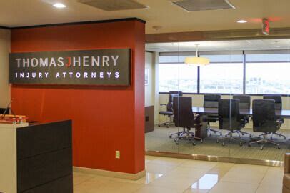 Inside entrance view of the Thomas J. Henry law offices at 4715 Fredericksburg Rd in San Anton ...