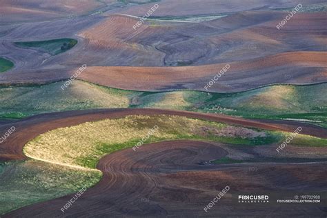 Aerial view of rolling landscape — Full Frame, environment - Stock ...