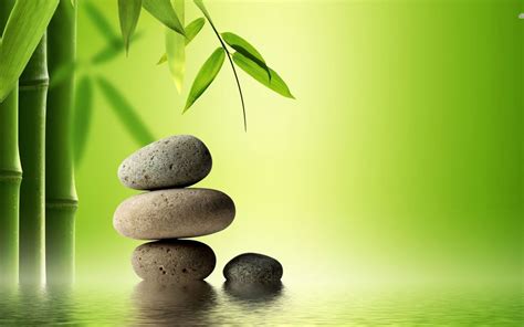 Bamboo and zen stones wallpaper | 3d and abstract | Wallpaper Better
