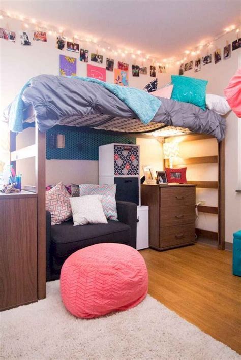 75 Cute Dorm Room Decorating Ideas on A Budget - frontbackhome | Elegant dorm room, Dorm room ...