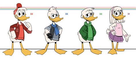 Pictures of grownups Huey, Dewey, Louie and Webby from new DuckTales - YouLoveIt.com