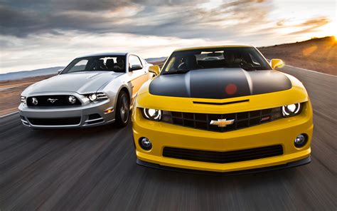 Camaro vs Mustang - HD wallpaper