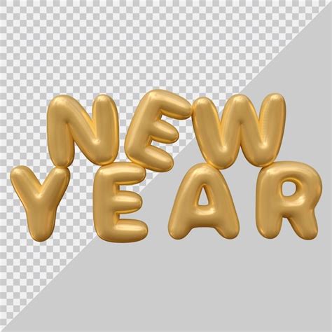 Premium PSD | New year text design with 3d modern style