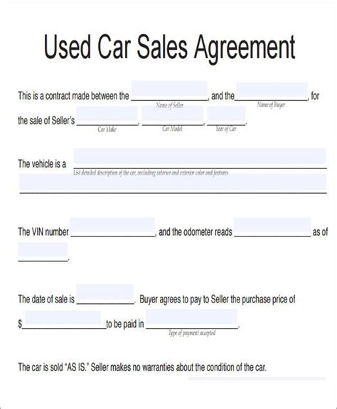 Free 11 Vehicle Sales Agreement Samples In Pdf Ms Word Google Docs ...