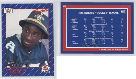 1991 All World CFL 63 Rocket Ismail Toronto Argonauts (CFL) Rookie Football Card