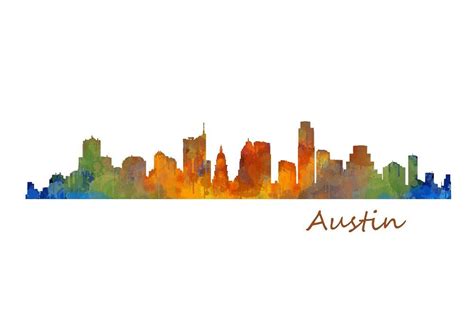 9x Pack Austin Skylines | Cityscape, Austin skyline, Austin texas skyline