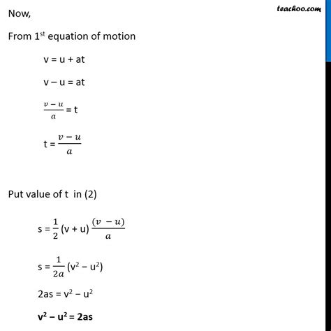 Derivation of all 3 Equations of Motion by Graph - Teachoo