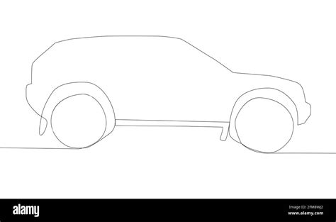 continuous line drawing of motor car, automobile Stock Vector Image ...