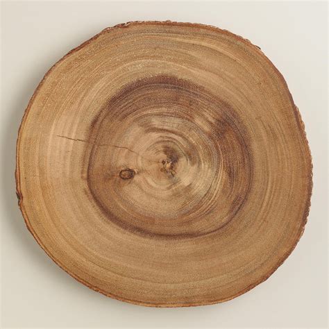 Wooden Bark Charger from World Market. Features natural bark detail and exposed wood grain. Can ...