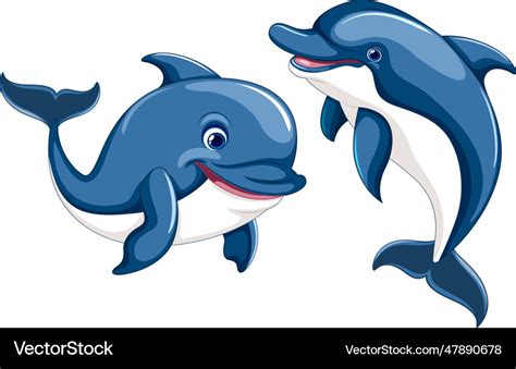 Smiling dolphin cartoon Royalty Free Vector Image