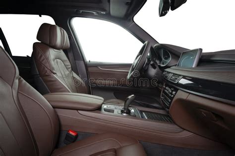 Orange Red Sand Leather Luxury Car Inside Interior Stock Image - Image of chrome, button: 170400729