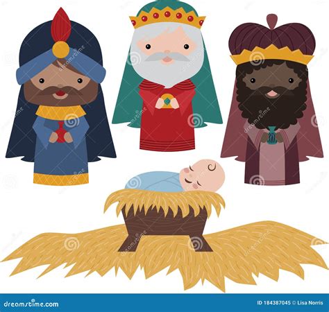 Vector Nativity Three Wise Men Illustration Clip Art Stock Vector ...