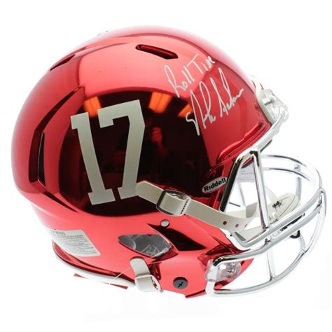 Nick Saban Alabama Crimson Tide Autographed Red Chrome Full Size Helmet ...