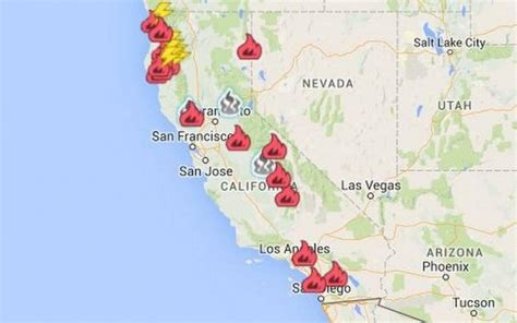 California Wildfires Latest Ma Google Maps California Fires In ...