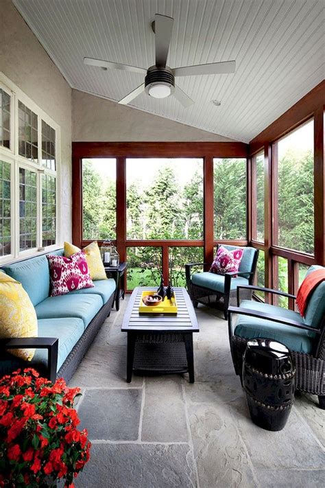 80+ Elegant Wooden And Stone Front Porch Ideas | Screened porch designs ...