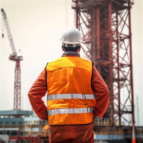 Premium Photo | A construction worker wearing an orange safety vest ...