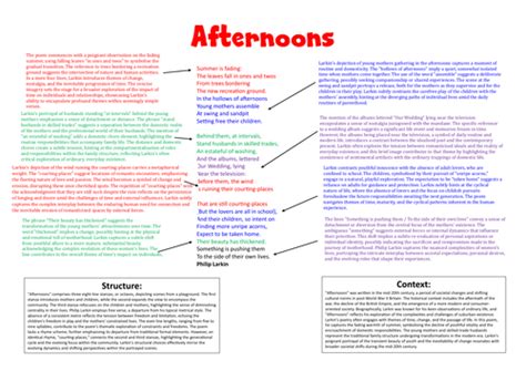 Afternoons Philip Larkin | Teaching Resources