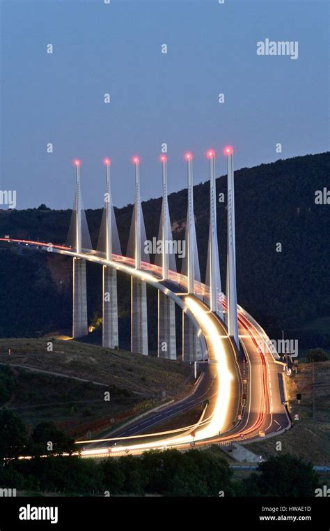 Millau Viaduct Bridge At Night