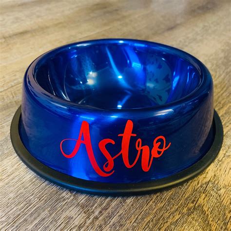 Blue Dog Bowl Personalized Blue Dog Bowl Custom Dog Dish | Etsy