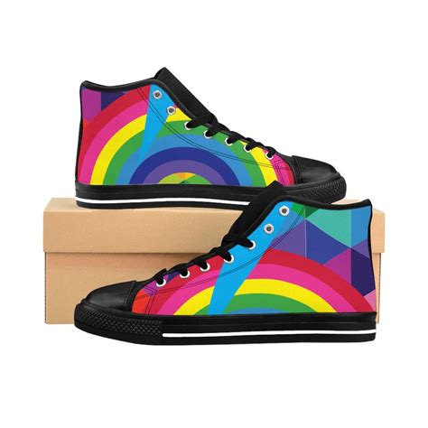 Women's Rainbow High-top Sneakers - Etsy