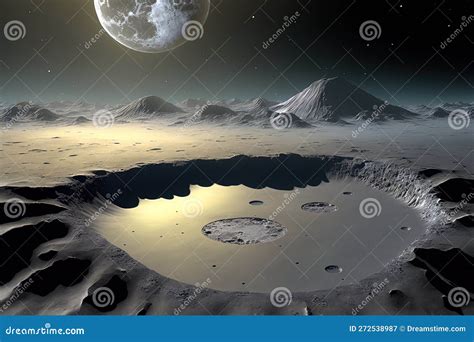 Crater Lunar Earthrise Landscape Stock Illustration | CartoonDealer.com ...