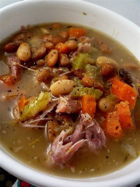 Smoked Ham Hock with Beans and Vegetables. | Ham and bean soup, Ham hock soup, Bean soup recipes