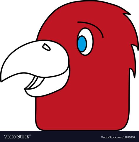 Happy bird face cartoon icon image Royalty Free Vector Image