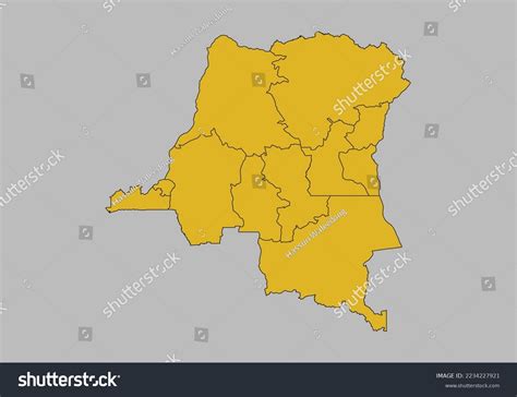 Congo Dr Map Vector Isolated On Stock Vector (Royalty Free) 2234227921 ...