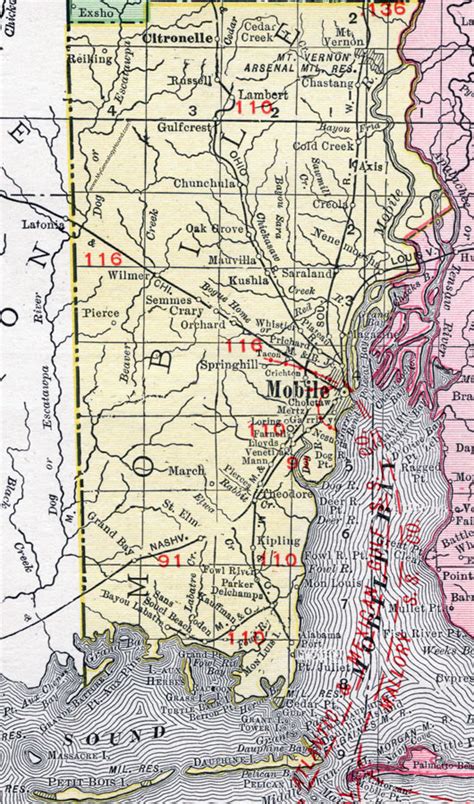 Antique Citronelle, Alabama 1946 US Geological Survey Topographic Map– Mobile County, Happy Hill ...