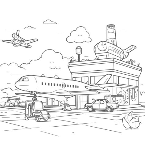 Airport Coloring Pages