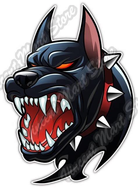 $2.99 - Scary Evil Devil Black Dog Car Bumper Window Vinyl Sticker ...