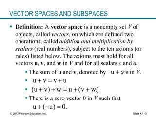 vector space and subspace | PPT