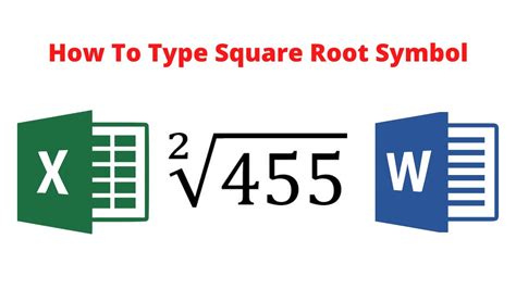 3 ways to type square root symbol in Word or Excel [+shortcut] - YouTube