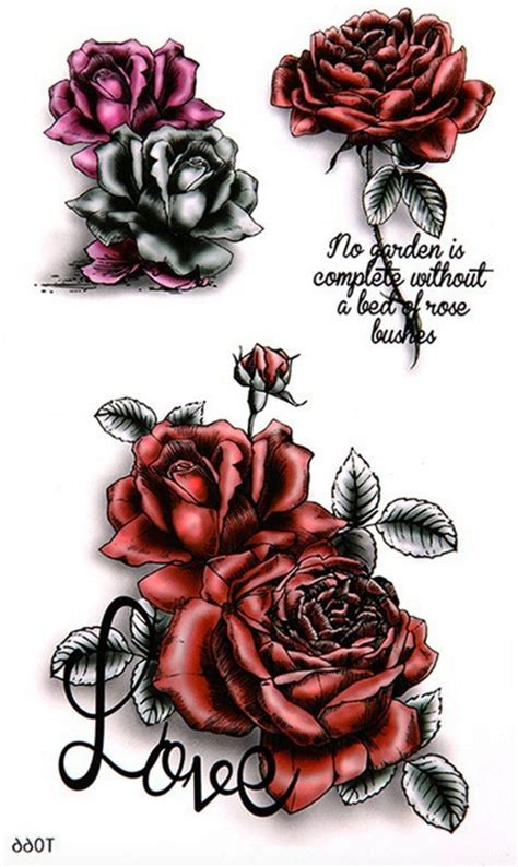 Elegant Gothic Rose Temporary Tattoo