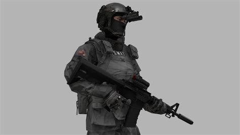 SWAT with M4 - Download Free 3D model by Jiaxing (@saitoyang) [d9f90f7] - Sketchfab