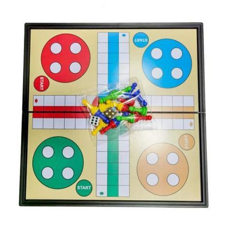 25cm Ludo Board Game Magnetic 5 In 1 Plastic with Folding Chessboard ...