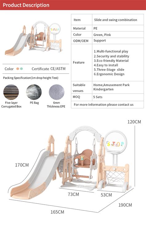 Plastic Baby Swing And Slide Set Toys Multifunctional 5 In 1 Combine Children Play House Kids ...