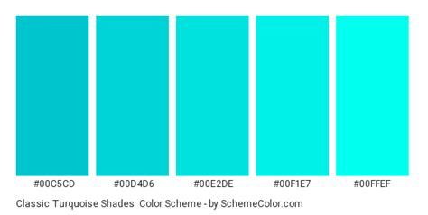 Classic Turquoise Shades Color Scheme » Monochromatic » SchemeColor.com