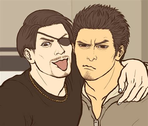 Kiryu & Majima | Kiryu, Yakuza anime, Guy drawing