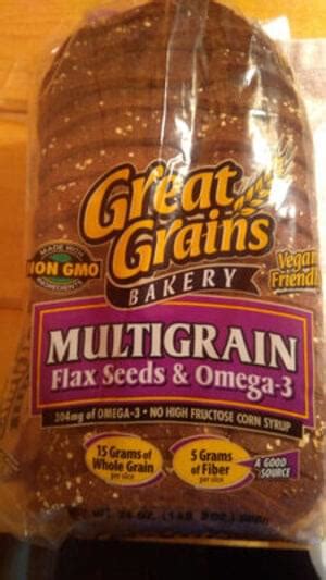 Great Grain Bakery Multigrain Bread with Flax Seeds - 45 g, Nutrition Information | Innit