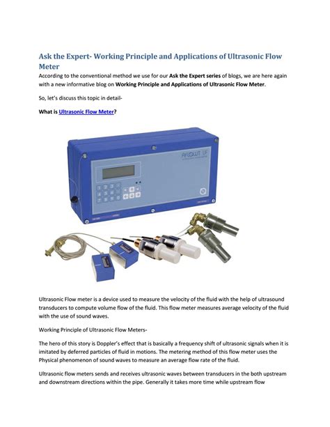 Ultrasonic Flow MeterAsk the Expert- Working Principle and Applications of Ultrasonic Flow Meter ...