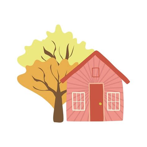 Premium Vector | Cute cartoon country house hand drawn doodle spot illustration simple rustic ...