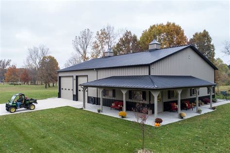 Morton Buildings hobby building in MI. | Building a pole barn, Metal building house plans, Barn ...