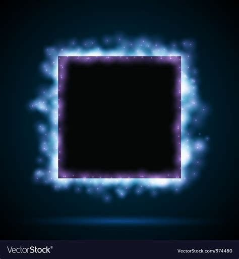 Square border with blue lights Royalty Free Vector Image