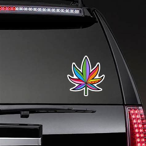 Marijuana, Cannabis Colorful Leaf Modern Pop Art Sticker